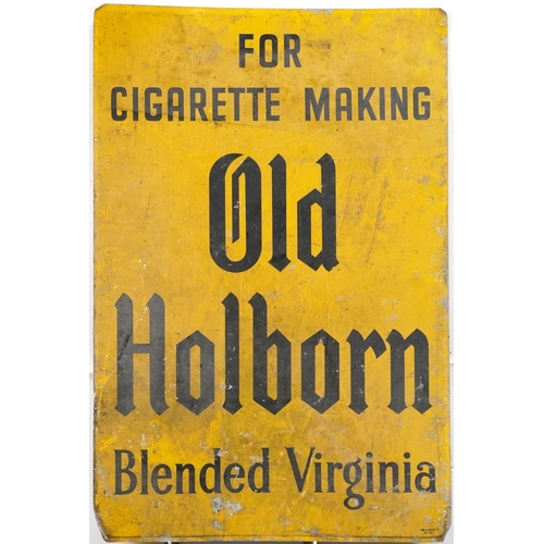 2471 - Vintage Old Holborn Blended Virginia enamelled tin sign, 91cm x 61cm