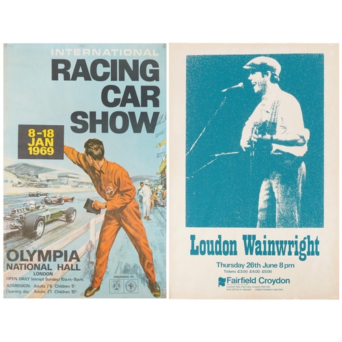 2416 - Loudon Wainwright, music interest poster at Fairfield Croydon and one other, 76cm x 51cm