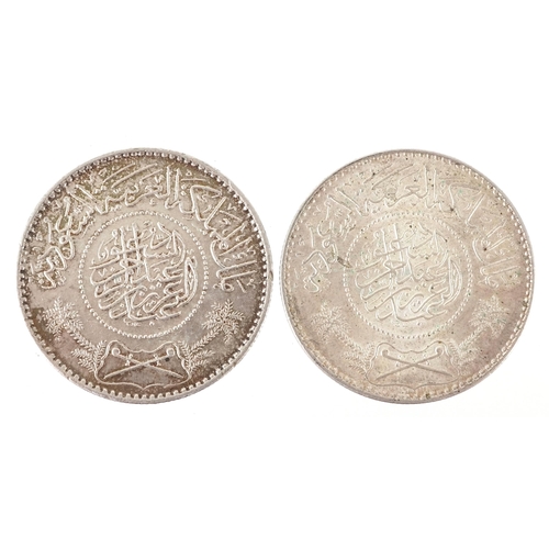 2139 - Two 1951 Saudi Arabia silver on riyal coins