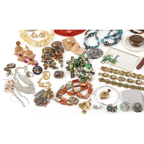 3397 - Vintage and later jewellery and wristwatches including brooches, necklaces and bangles