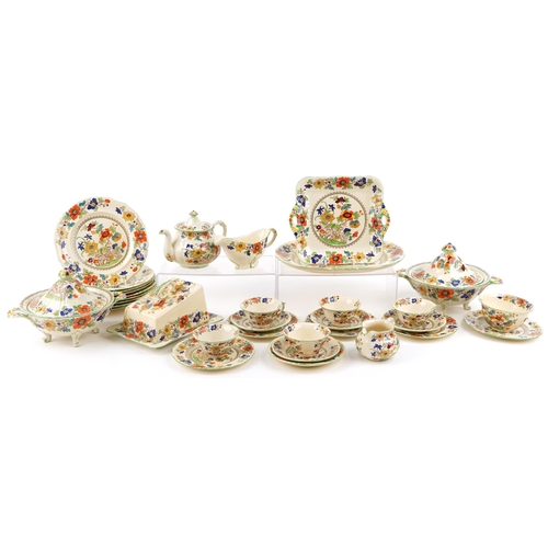 557 - Mason's ironstone dinner and teaware pattern number C2639, retailed by Lawleys, Regent Street includ... 