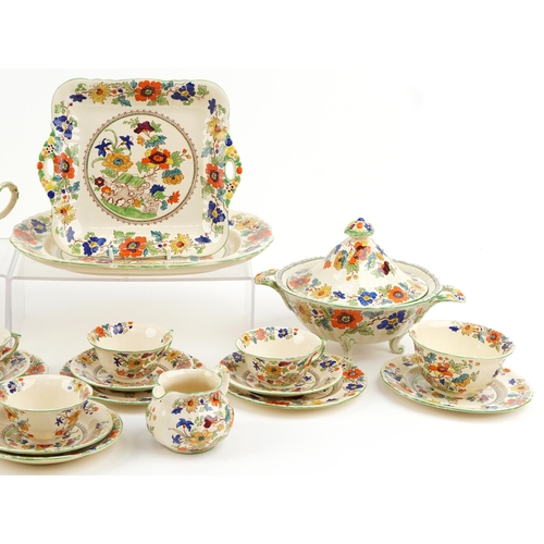 557 - Mason's ironstone dinner and teaware pattern number C2639, retailed by Lawleys, Regent Street includ... 