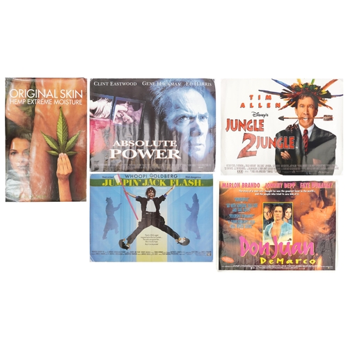 2423 - Four vintage film posters, Absolute Power, Don Juan, Jumping Jack Flash, Jungle 2 Jungle and a large... 