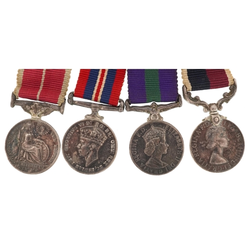 2524 - British military World War II dress medal group with bar including Long Service & Good Conduct