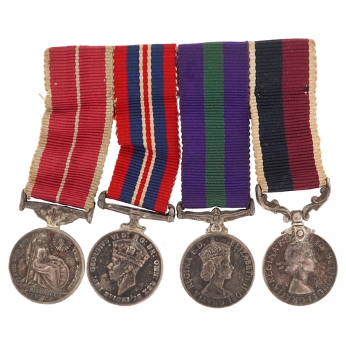 2524 - British military World War II dress medal group with bar including Long Service & Good Conduct