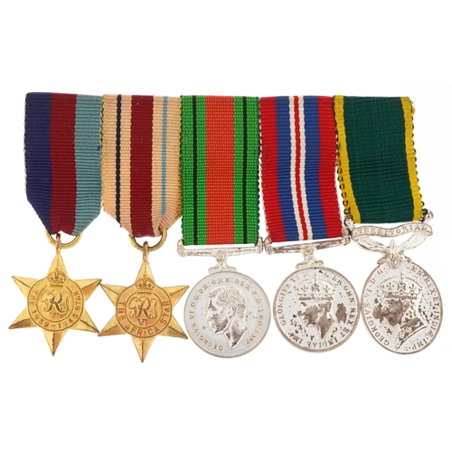 2517A - British military World War II dress medal group with bar including Territorial Army