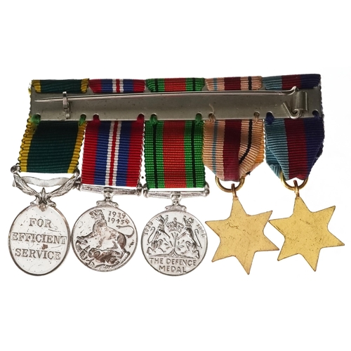 2517A - British military World War II dress medal group with bar including Territorial Army