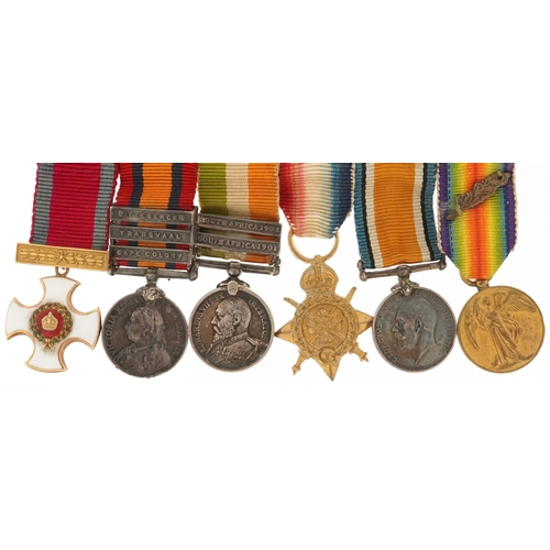 2513 - British military World War I dress medal group with bar including Distinguished Service Order and Me... 