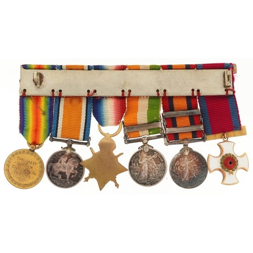 2513 - British military World War I dress medal group with bar including Distinguished Service Order and Me... 