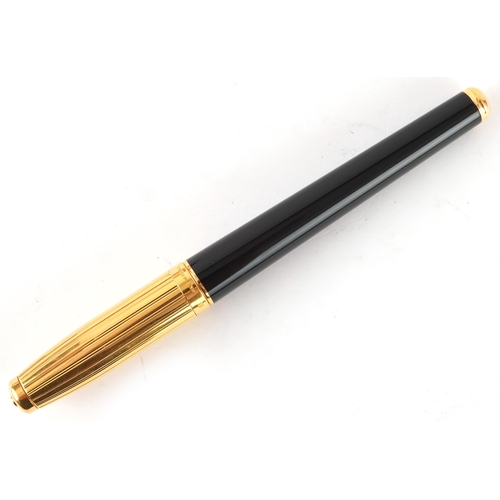 176 - S T Dupont fountain pen with 14k gold nib retailed by Asprey, with box and paperwork