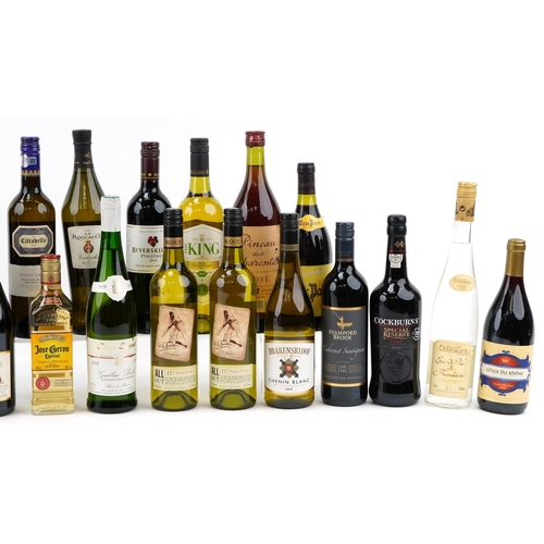 1191 - Collection of alcohol including red and white table wines, Jose Cuervo Tequila and port