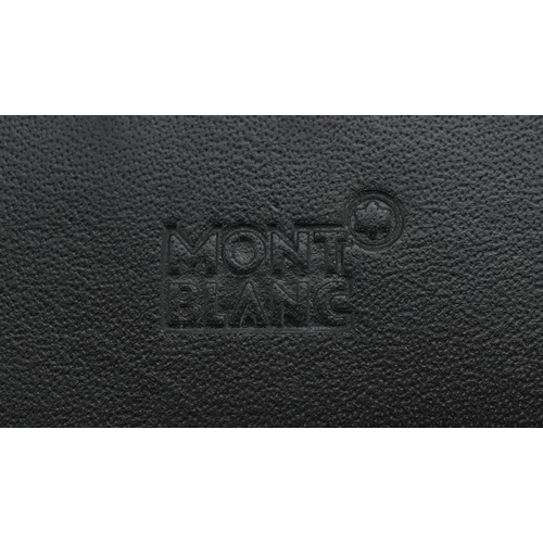 165 - Montblanc three section leather pen pouch with box