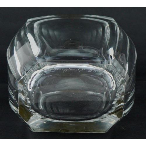 1180 - Orrefors, Swedish glass decanter with white metal collar and unassociated stopper, 26cm high