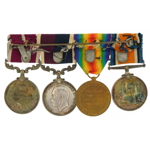 2489 - British military World War I medal group with bar, 134699.SGT.H.HASTIE.R.A.F and Meritorious Service... 