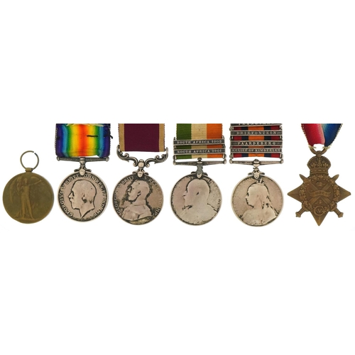 2490 - British military World War I medals including South Africa medal with Relief of Kimberley, Paardeber... 