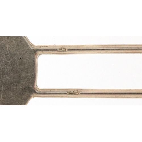 445 - Mid 20th century silver money clip, indistinct maker's mark, 6.5cm wide, 16.0g