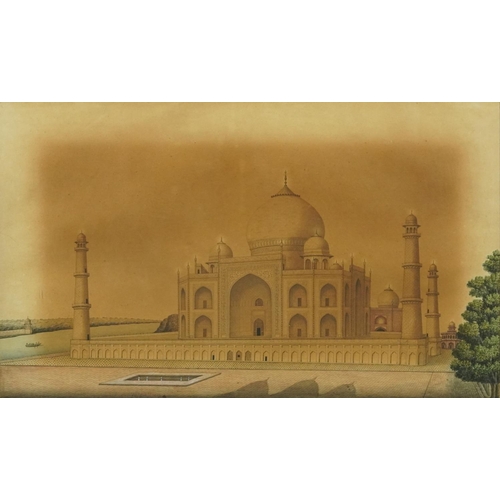 3548 - The Taj Mahal, late 19th century hand coloured lithograph within a gilt moulded frame, 53cm x 35cm