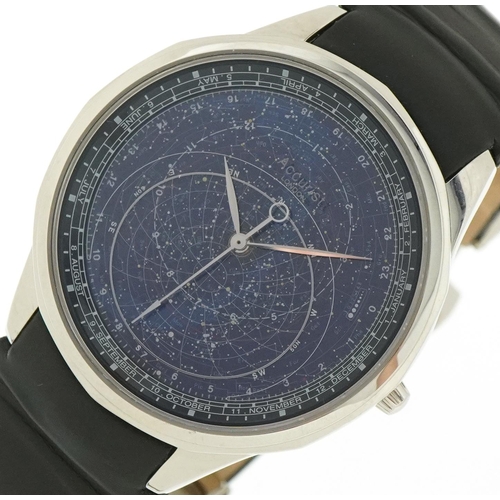 3370 - Accurist Greenwich Commemorative Celestial wristwatch with black leather strap, issue number 0352 wi... 