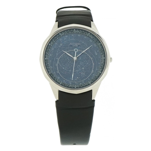 3370 - Accurist Greenwich Commemorative Celestial wristwatch with black leather strap, issue number 0352 wi... 