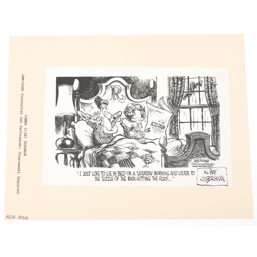 2429 - John L. Goldwater (Cartoonist, creator of Archie Comics) signed black and white print depicting Gold... 