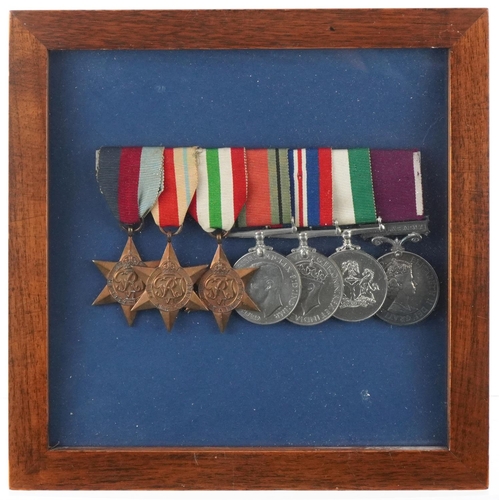 2516 - British military World War II medal group with bar including The Africa Star and Long Service & Good... 