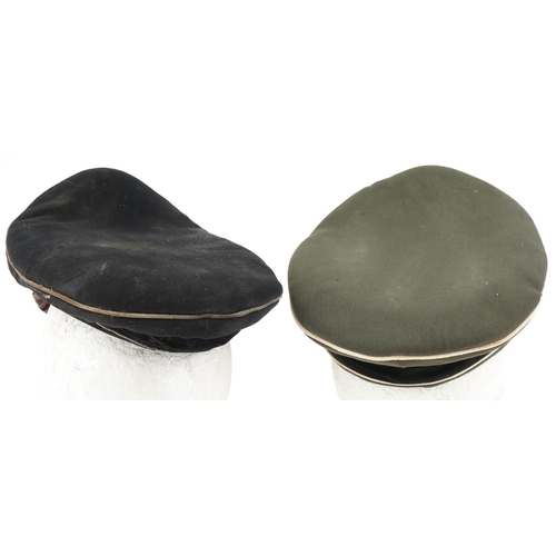 2641 - Two German military interest visor caps with badges