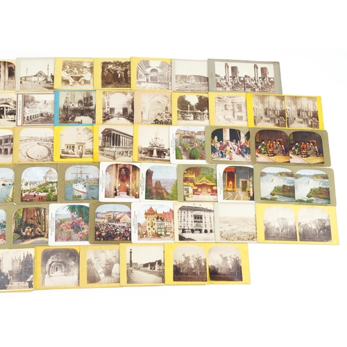 2446 - Group of approximately sixty five stereoscopic viewing cards, predominantly continental city scenes ... 