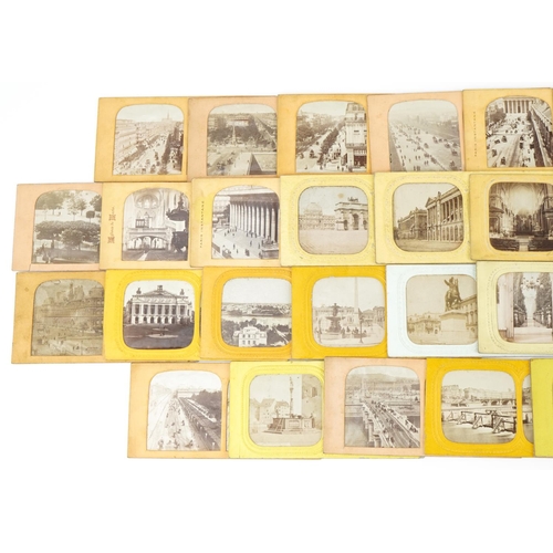 2445 - Group of approximately thirty three stereoscopic viewing cards, predominantly London and Paris archi... 