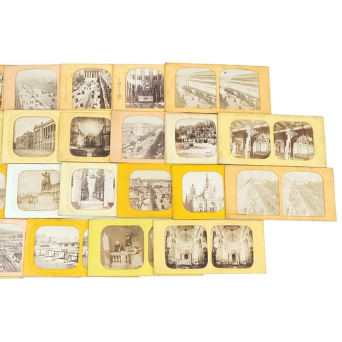 2445 - Group of approximately thirty three stereoscopic viewing cards, predominantly London and Paris archi... 