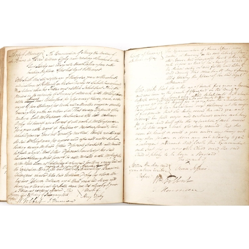 2381 - Manuscript: Liberty of Havering-atte-Bower in Essex, vellum bound book detailing the examinations of... 