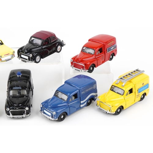 2046 - Collection of nine Saico diecast models including a Police dog patrol van and an ice cream vase