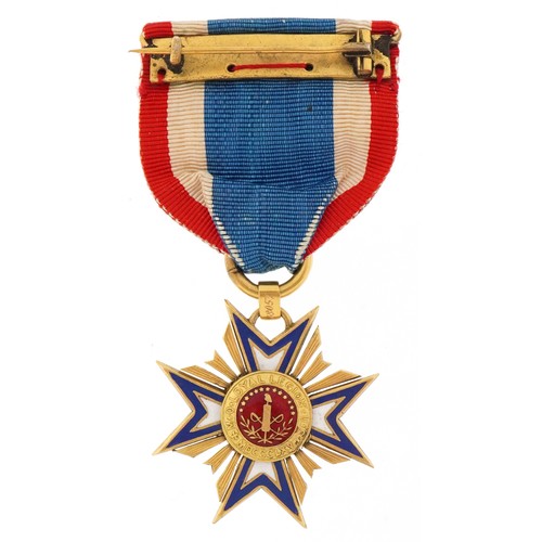 2572 - American Military interest Order of the Royal Legion Veterans Mollus gold and enamel medal with ribb... 