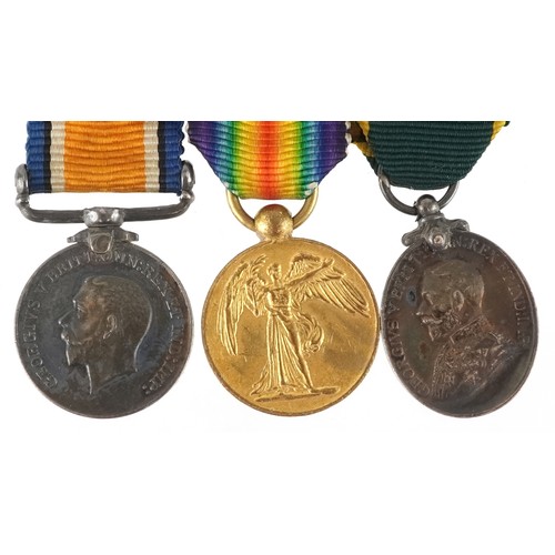 2512 - British military World War I dress medal group with bar including Territorial Efficiency medal