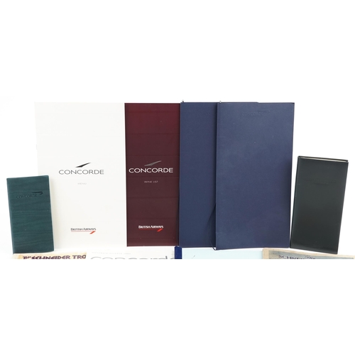 2450 - Concorde memorabilia including menus, Concorde Visitor's Guide and original 1929 Schneider Trophy Ae... 