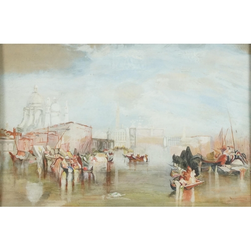 3557 - Venice, early 20th century Italian school watercolour on paper within a gilt moulded frame, 30cm x 2... 