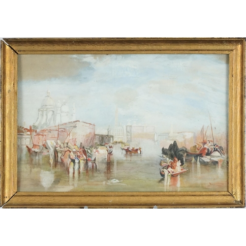 3557 - Venice, early 20th century Italian school watercolour on paper within a gilt moulded frame, 30cm x 2... 