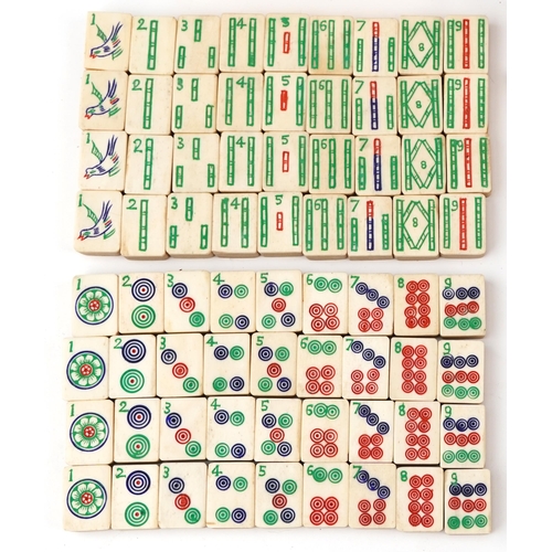 303 - Chinese Mahjong set, 20th century, cased, 16cm H x 24cm W x 16cm D