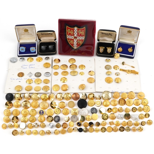 2577 - Collection of 20th century reproduction military buttons and cufflinks, some cased, by Firmin & Sons... 