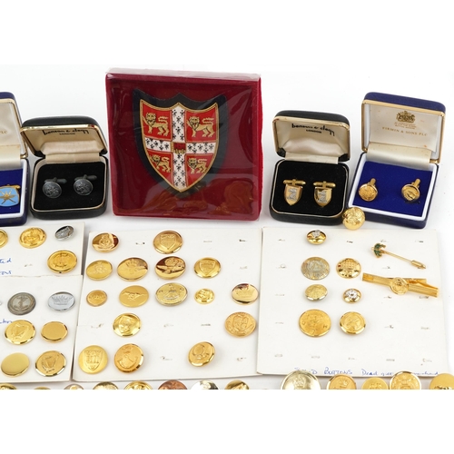 2577 - Collection of 20th century reproduction military buttons and cufflinks, some cased, by Firmin & Sons... 