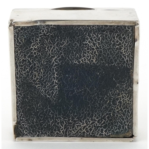 479 - Art Deco silver cigarette box with engine turned decoration, Sheffield, 1931, worn marks, W-8.5cm