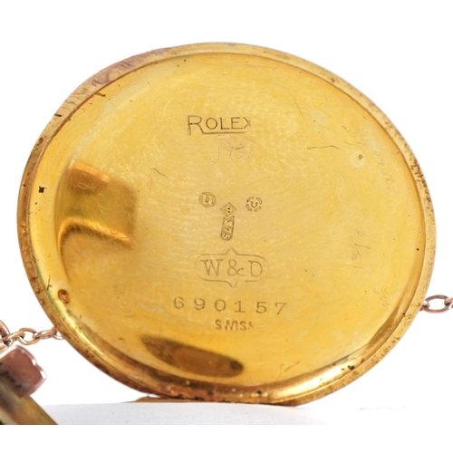 3023 - Rolex 9ct gold ladies bracelet wristwatch circa 1915, with signed and jewelled movement, the inside ... 