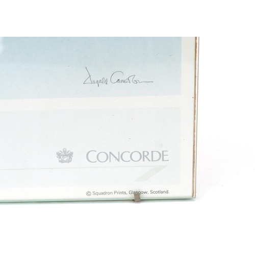 2412 - Royal Mint Concorde desk stand with inset five dollar coin together with a picture of Concorde, the ... 