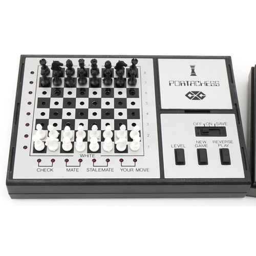 2015 - Tandy computerised chess game together with a Portachess electronic chess game