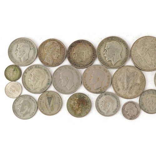 2100 - Pre 1947 silver coins to include half crowns, florins and shillings, weight 286.4g