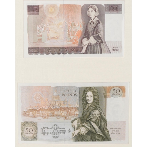 2243 - Limited edition set of four English banknotes with matching numbers comprising five pounds, ten poun... 