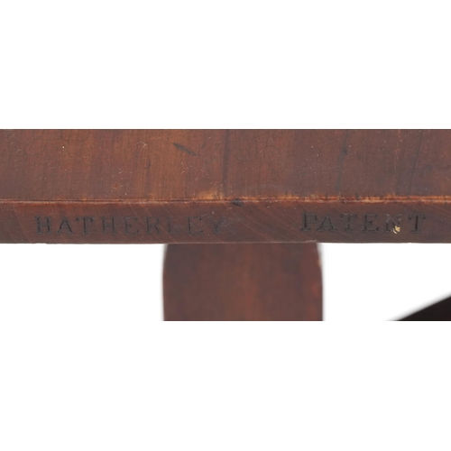 1033 - Late 19th century mahogany Hatherley patent folding occasional table, 62cm H x 53cm W x 46cm D