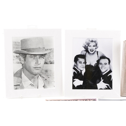 2433 - Collection of colour and black and white signed and printed photographs of various celebrities, film... 