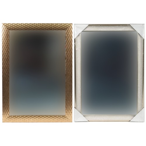 1027 - Two contemporary gilt framed mirrors with bevelled glass, each 106cm x 75cm