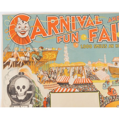  Carnival and Fun Fair advertising poster, British School, circa 1940, colour lithograph by Willson's... 