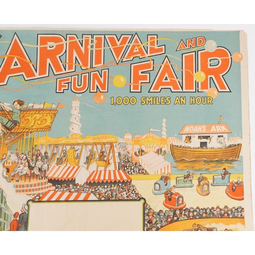  Carnival and Fun Fair advertising poster, British School, circa 1940, colour lithograph by Willson's... 